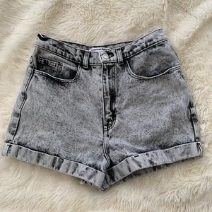 American Apparel High Waisted Acid Jean Shorts
